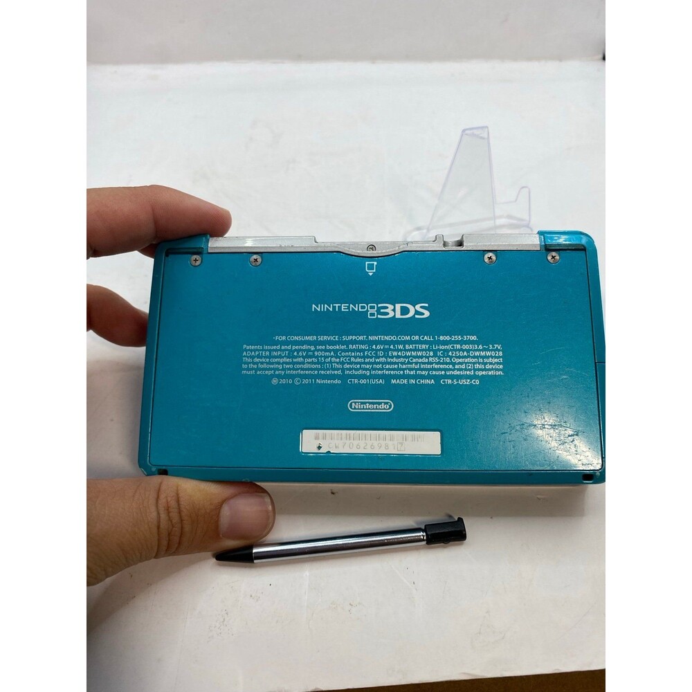 Nintendo 3DS Handheld Console Aqua Blue USA w Pokémon Mario Zelda games - Picture 3 of 9